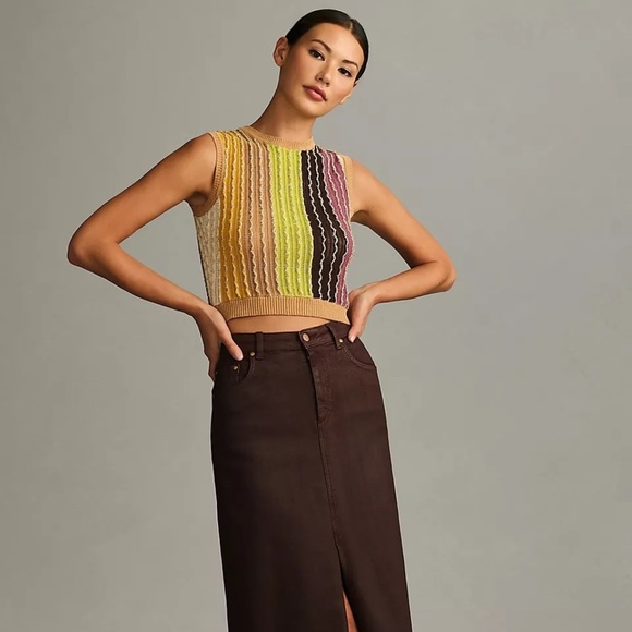 NWT Anthropologie Crewneck Knit Vest Top Medium - Picture 5 of 6